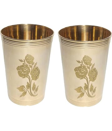 A & H ENTERPRISES Daily Use Brass Glasses 250 ml ( Pack of 2 )