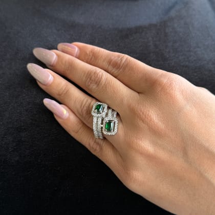 VS Sterling Silver Cocktail Ring 025 7g-9