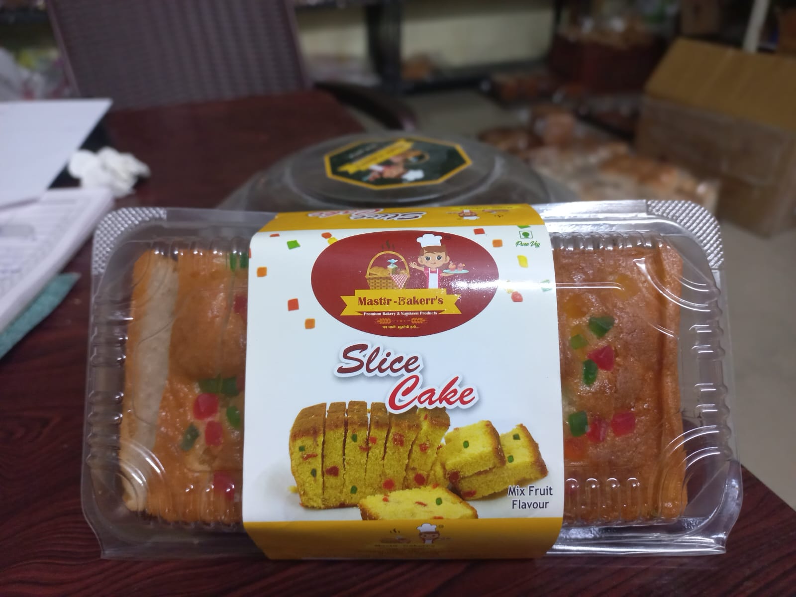 Master Baker's Mix Fruit Slice Cake (75g, Pack of 1) | Soft & Spongy Teatime Snack with Candied Fruits | 100% Vegetarian Dessert