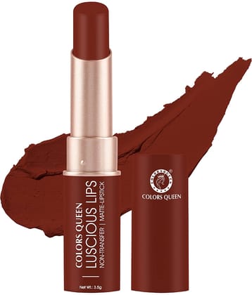 Colors Queen Luscious Lips Non Transfer Creamy Matte Lipstick 3.5g, Brink of Pink (Shade - 07)