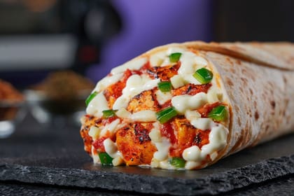 Baked Paneer Tikka Pizza Wrap. Baked Paneer Tikka Pizza Wrap.