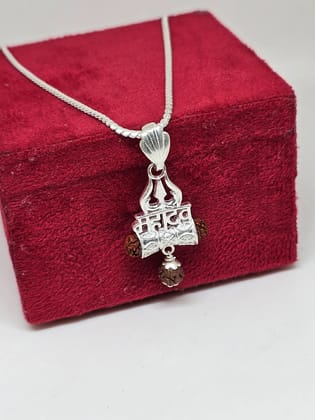 Mahadev - Trishul with Rudraksh Pendant in Silver