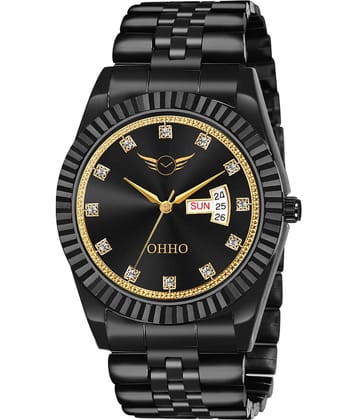 OHHO Black Stainless Steel Analog Men's Watch