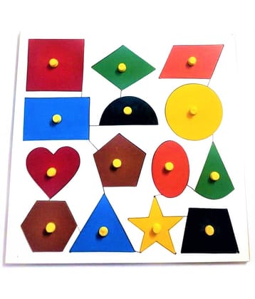 Peters Pence 14 Shaped Geometry Puzzle Educational Learning Board for Kids Pre Primary Education
