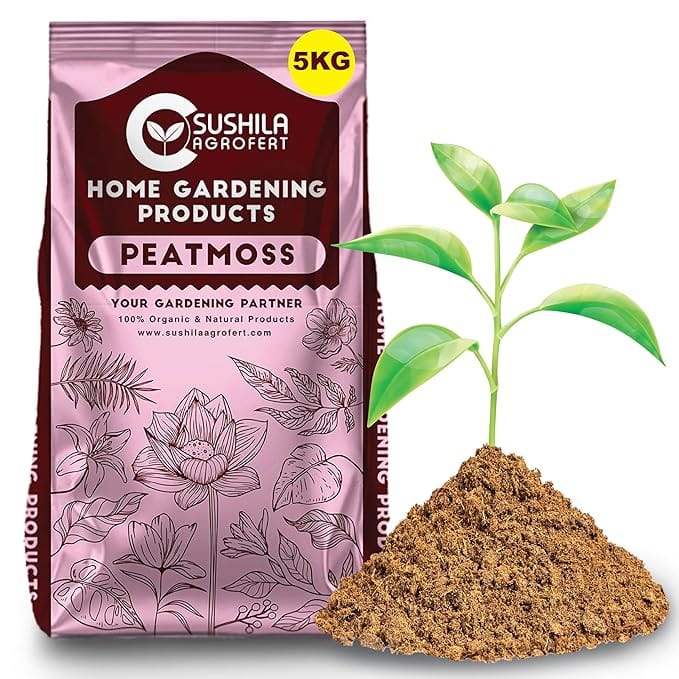 SUSHILA AGROFERT Peat Moss for Gardening 5Kg Powder Sphagnum Moss Best Plant Growth Media Potting Mixture Seed Germination Or Seed Starting Or Seedling Mix