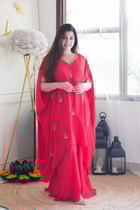 Bani Red Embroidered Chogha Set-XL