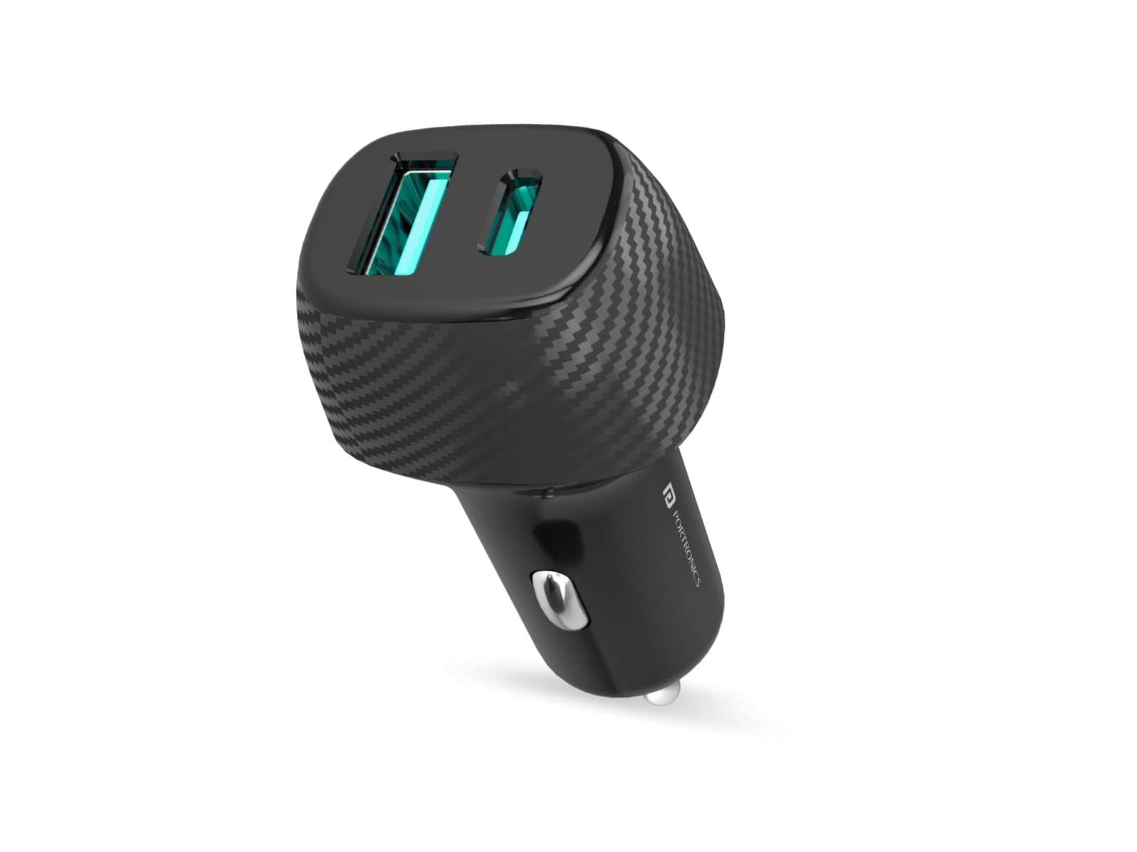 Portronics Car Power 6 51W Fast Car Charging Adapter with Dual Output Ports(PD Type C+ Mach USB-A) Compatible with iPhones, Android Smartphones, Tablets & More
