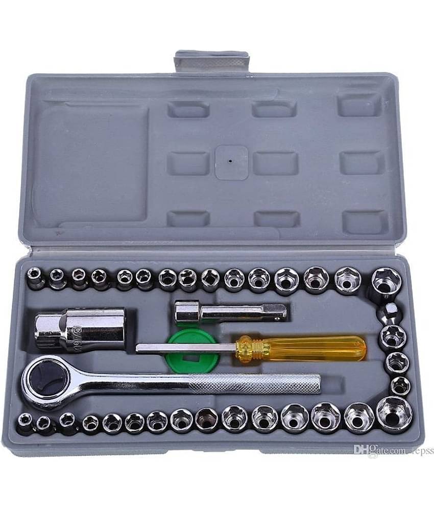 GKBOSS Aiwa 40Pcs (Including Box) Combination Socket Wrench Tool Set 40 Pcs Scr Combination Spanner