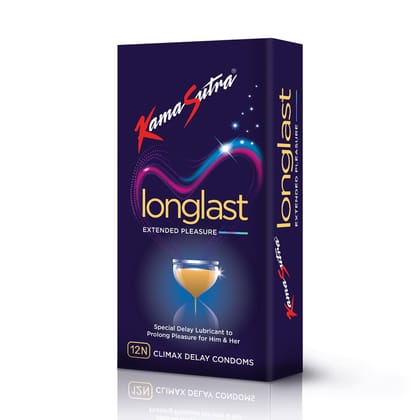 KamaSutra Longlast Condoms (Pack of 12) [Discreet Packaging]
