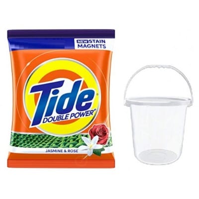 Tide Detergent Powder Double Power Jasmine And Rose 5 Kg Free Bucket