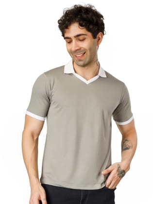 Blueficus Men’s Solid Polo Neck Cotton Blend T-Shirt | Comfortable Casual Wear | Half Sleeve Regular Fit