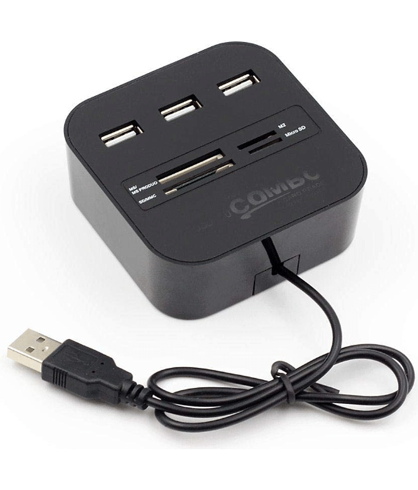EKRAJ 3 port USB Hub Plus All in 1 Combo Card reader