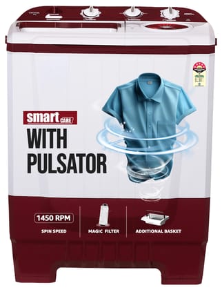 Onida 8 Kg 5 Star Semi-Automatic Top Loading Washing Machine (S80SBXR, White, 1450 RPM, Magic Filter, With Additional Basket) Onida 8 Kg 5 Star Semi-Automatic Top Loading Washing Machine (S80SBXR, White, 1450 RPM, Magic Filter, With Additional Basket) - 