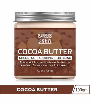 Barbers Crew Natural & Organic Cocoa Butter For Skin, Body, Face & Lips Moisturizer 100 gm
