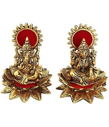 VARKAUS - Brass Laxmi Ganesh Idol ( 10 cm )