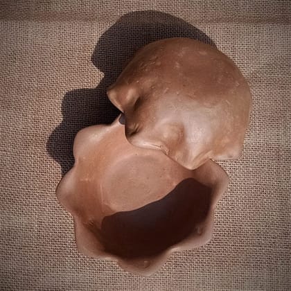 Lotus Food Safe Handcrafted Multi Purpose Terracotta Clay Bowls Set of 2 Lotus Food Safe Handcrafted Multi Purpose Terracotta Clay Bowls Set of 2