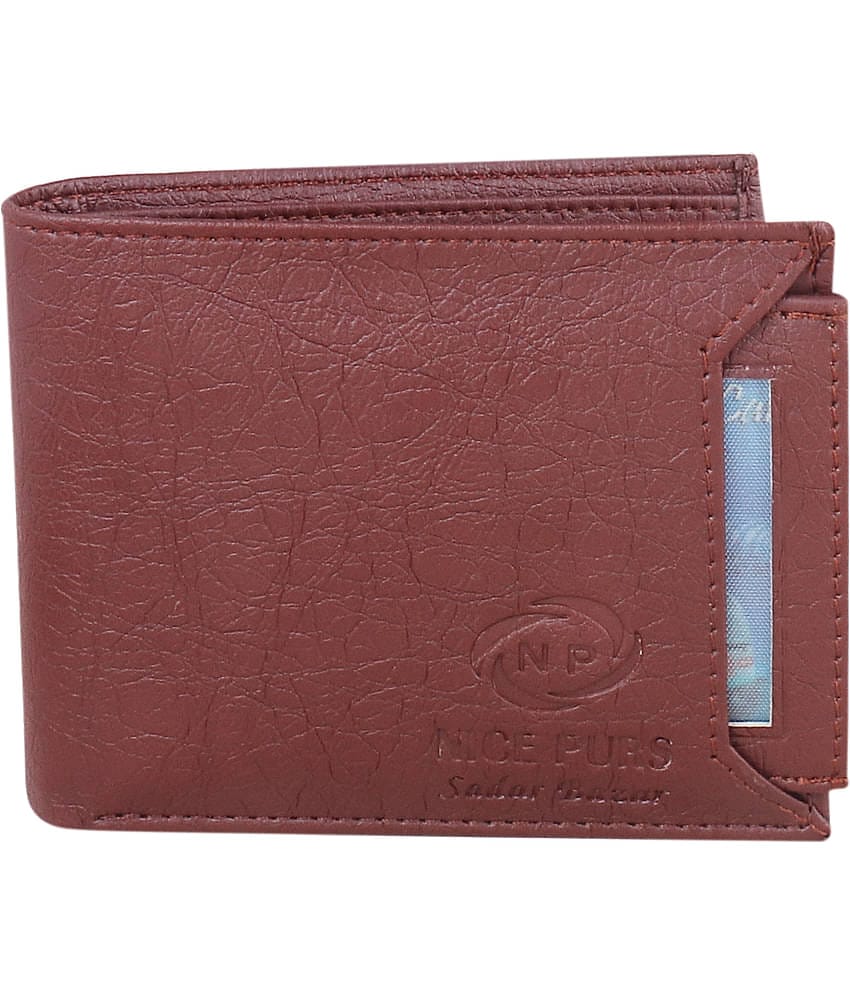 Nice Purse Brown PU Men's Two Fold Wallet ( Pack of 1 )