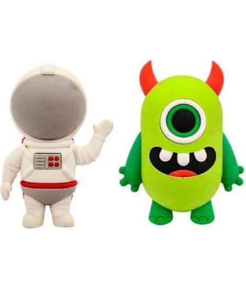 2328 YESKART-Out Space Friends Eraser Themed Big Size 3D Erasers Best Return Gift for Boys & Girls for School ( Pack of 2)