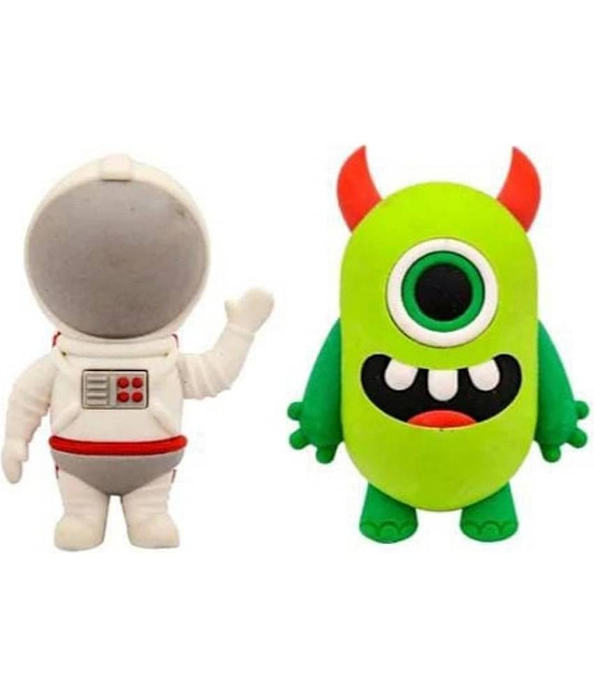 2328 YESKART-Out Space Friends Eraser Themed Big Size 3D Erasers Best Return Gift for Boys & Girls for School ( Pack of 2)