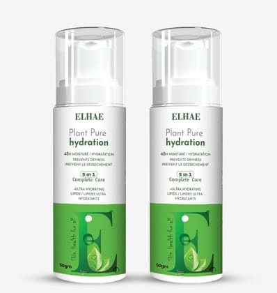 ELHAE Plant Extract Moisturizing Lotion Pack of 2, Body and Hand Hydration with Natural Plant-Based Ingredients, 50ml Each