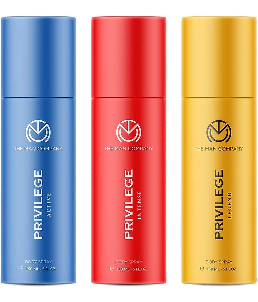 The Man Company Privilege Deodorants for Men - Active, Legend & Intense | Premium Long Lasting Fragrance | Everyday Use Deo’s Trio Set  - (150ml* 3)