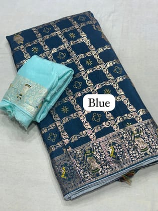 Pure Banarasi handloom georgette Weaving beautiful saree