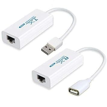 USB LAN Extender USB Male to RJ45 + USB Female Over Cat5/5e/6 Extension Adapter Up to 200 Meter Length LAN Extension Adapter for Cameras,Printers, Keyboard, Mouse
