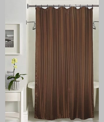CASA FURNISHING Brown PVC Shower Curtain ( Single )