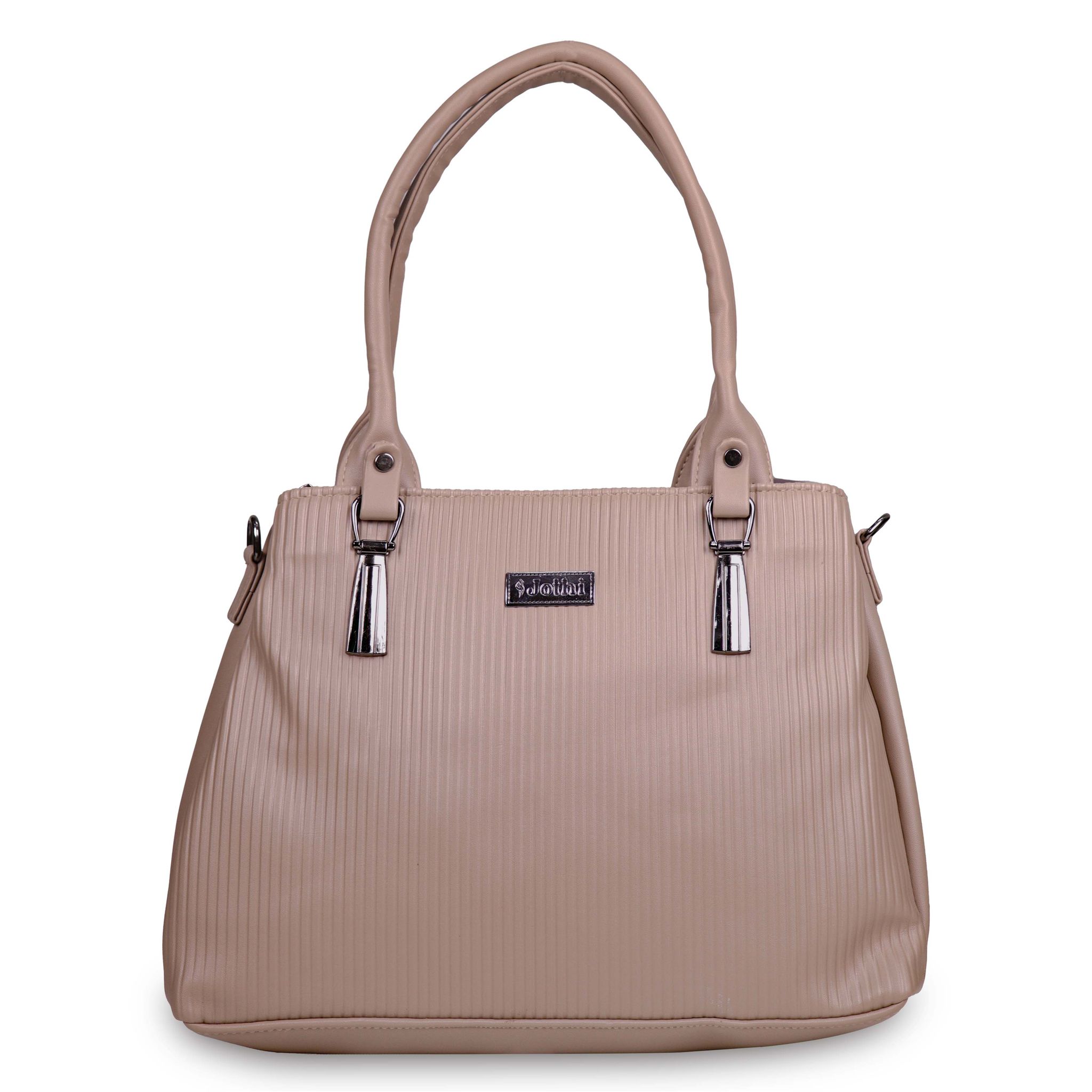 Jothi Rinka Premium Womens Handbag | Quilted Panel Synthetic Leather Tote | 3-Compartment Spacious Design | Water-Resistant | Soft Base | Tan