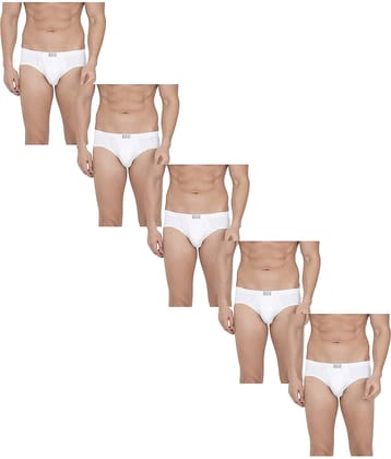 VEE SAA Pack of 5 Cotton Briefs For Men's ( White )