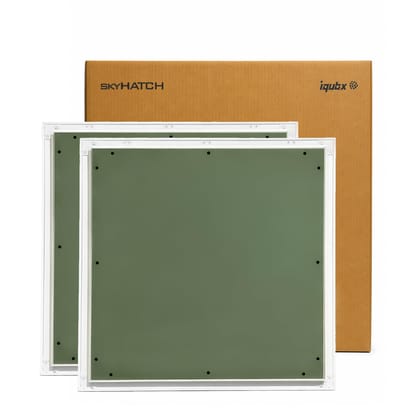 Skyhatch PLANEA Ceiling Trap Door 600x600 mm (CTD26) | Aluminium Frame Access Panel | Push Lock | MR Board Infill | | False Ceiling Access Hatch | IQUBX Products | Pack of 2
