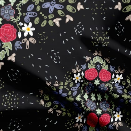 Rose bloom in midnight-Cotton