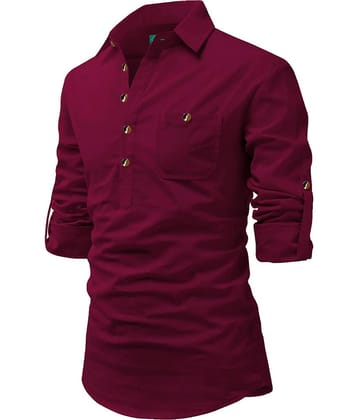 VIMASUTI Grey Cotton Blend Men's Regular Kurta ( Pack of 1 )
