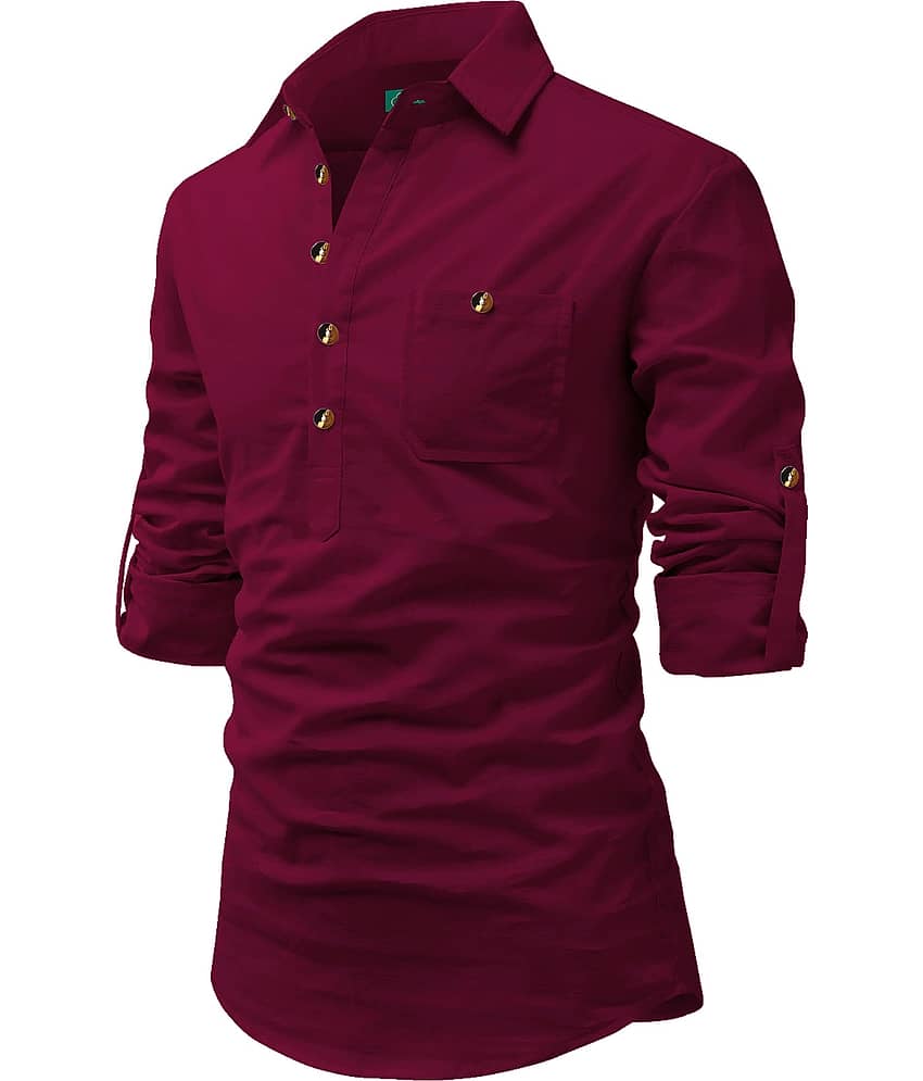 VIMASUTI Grey Cotton Blend Men's Regular Kurta ( Pack of 1 )