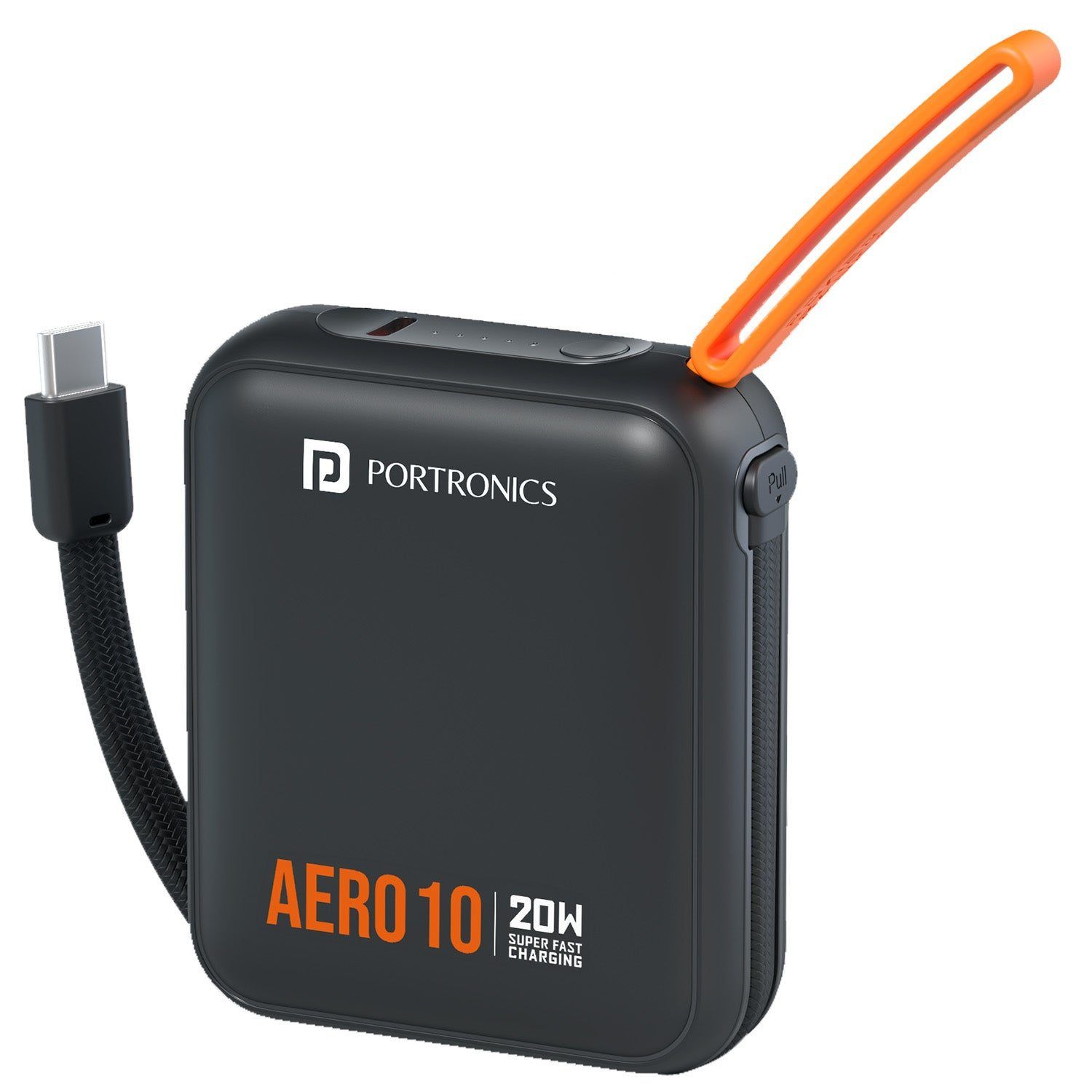 Portronics Aero 10, 10000mAh Fast-Charging Power Bank - Black