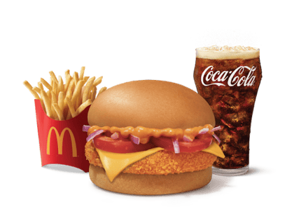McAloo Tikki Burger With Cheese Combo ( M)