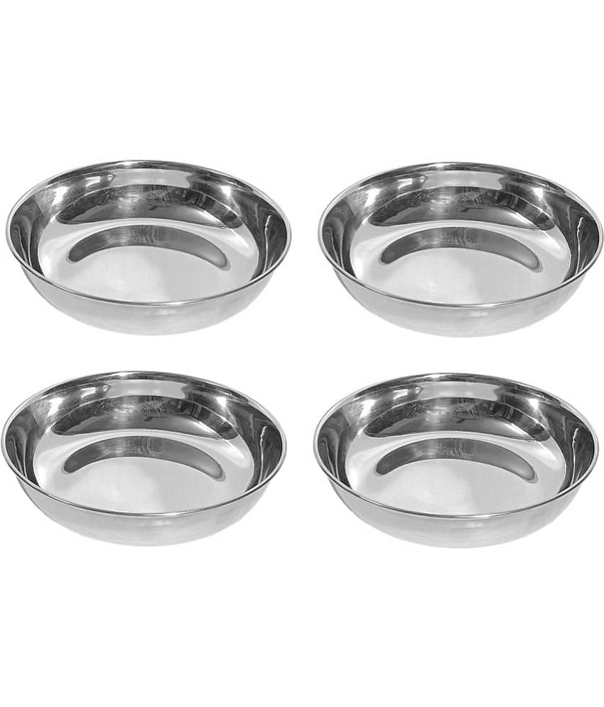 A & H ENTERPRISES - Sweet Dish Bowl / Halwa Plate Stainless Steel Dessert Bowl 100 mL ( Set of 4 )