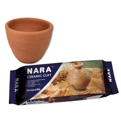 Artline Nara Ceramic Clay 500 Grams of Terracotta Colour in Printed Foil Bag | Easy to Shape | Ideal for Pottery & Sculpting
