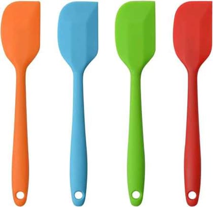 Keval Non-Stick Silicone Spatula Reusable Kitchen for Cooking Multicolor Spatula Pastry for Cake Mixer, Cooking, Baking and Glazing - 1PC Pack
