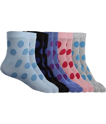 Texlon - Multicolor Cotton Women's Ankle Length Socks ( Pack of 5 )