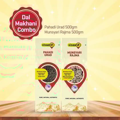 KisaanSay Dal Makhani Combo  (Pahadi Urad 500g + Munsyari Rajma 500g)