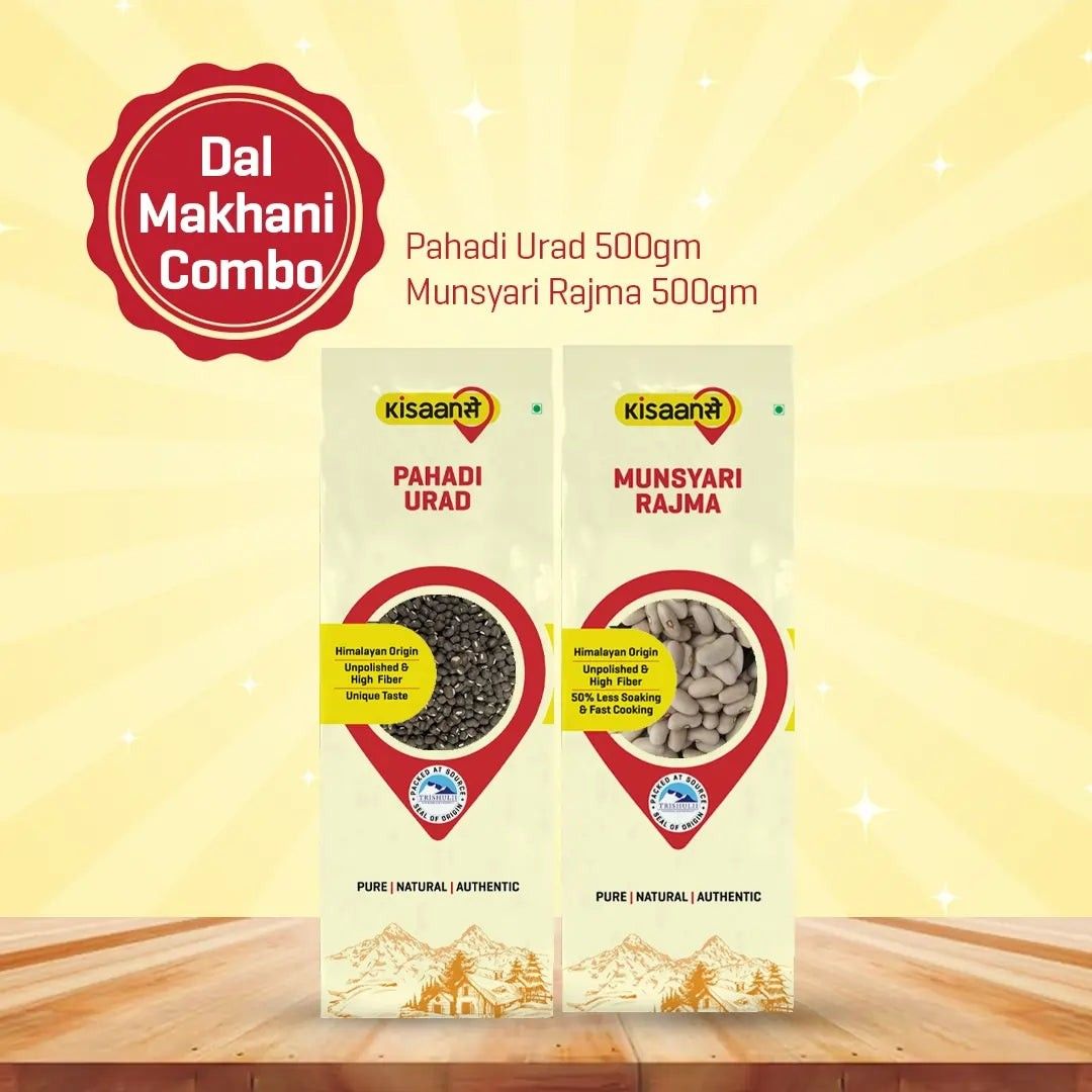 KisaanSay Dal Makhani Combo  (Pahadi Urad 500g + Munsyari Rajma 500g)