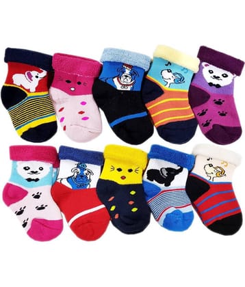 RC. ROYAL CLASS KIDS NEW BORN COTTON ANKLE SOCKS MULTICOLORED SOCKS(PACK OF 10 PAIRS)(0-6 Months)