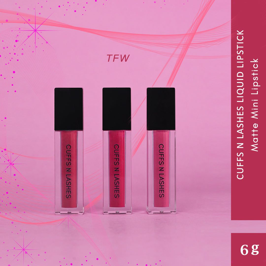 Cuffs N Lashes Matte Mini Liquid Lipstick (Set of 3)-TFW (Ruby Revival, Crimson Chronicles, Scarlet Story)