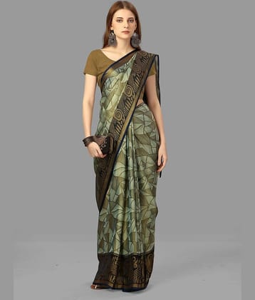 Sanwariya Silks Brasso Printed Saree With Unstitched Blouse Piece ( Green )