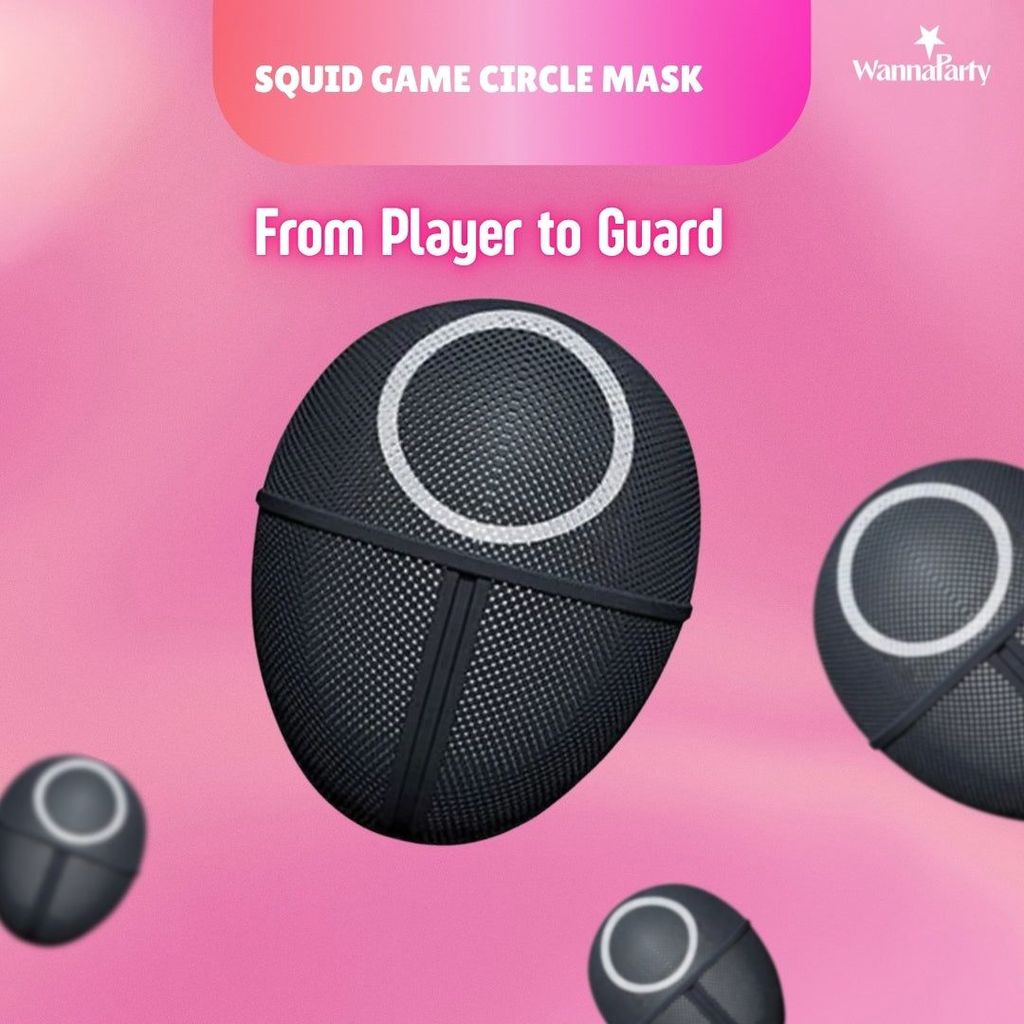 SQUID Game Grunt Workers Mask Round Shape - Party and Festive Needs | Buy online on ZillyBuy