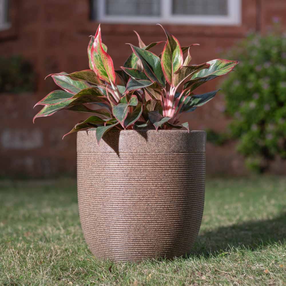 Milano Short Planter-White Stone / Small