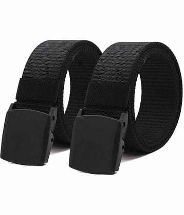Loopa Black Nylon Casual Belt Pack of 2