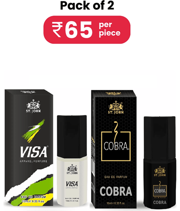 ST.JOHN Cobra Perfume & Visa Pocket Perfume For Men 10ml Each (20ml)- Pack of 2