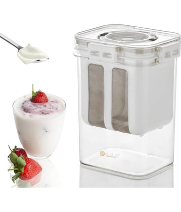 Analog Kitchenware Greek Yogurt & Curd Maker - 1100ml Fine Mesh Strainer with Lid | Multifunctional yoghurt Filter | Curd Maker for Home | Whey Separator | Perfect for Homemade Yogurt, Curd, Cheese